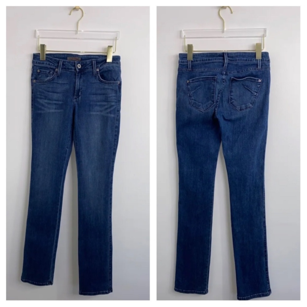 JAMES JEANS SZ 28 Couture Collection CV Straight Blue 5 Pocket Skinny Leg